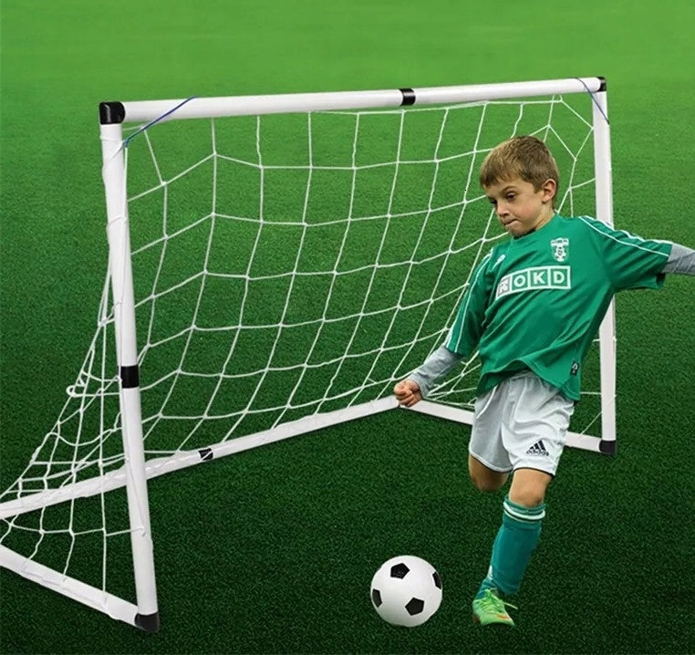 KIDS FOOTBALL GOAL MINI PORTABLE FOLDING FOR FOOTBALL GAME Color white