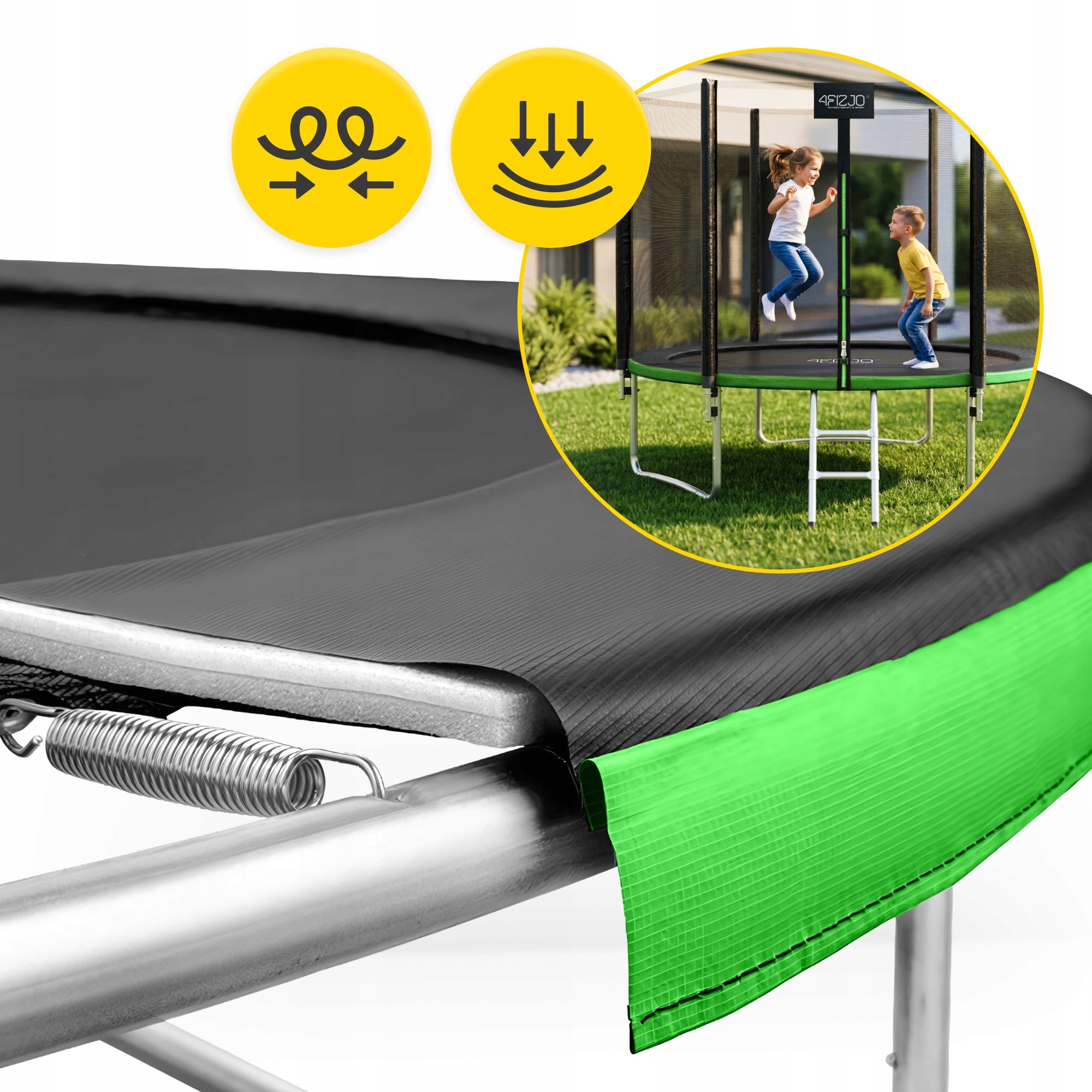 KIDS GARDEN TRAMPOLINE FOR GARDEN WITH MESH LADDER CLASSIC 10 FT Height from ground level 76 cm