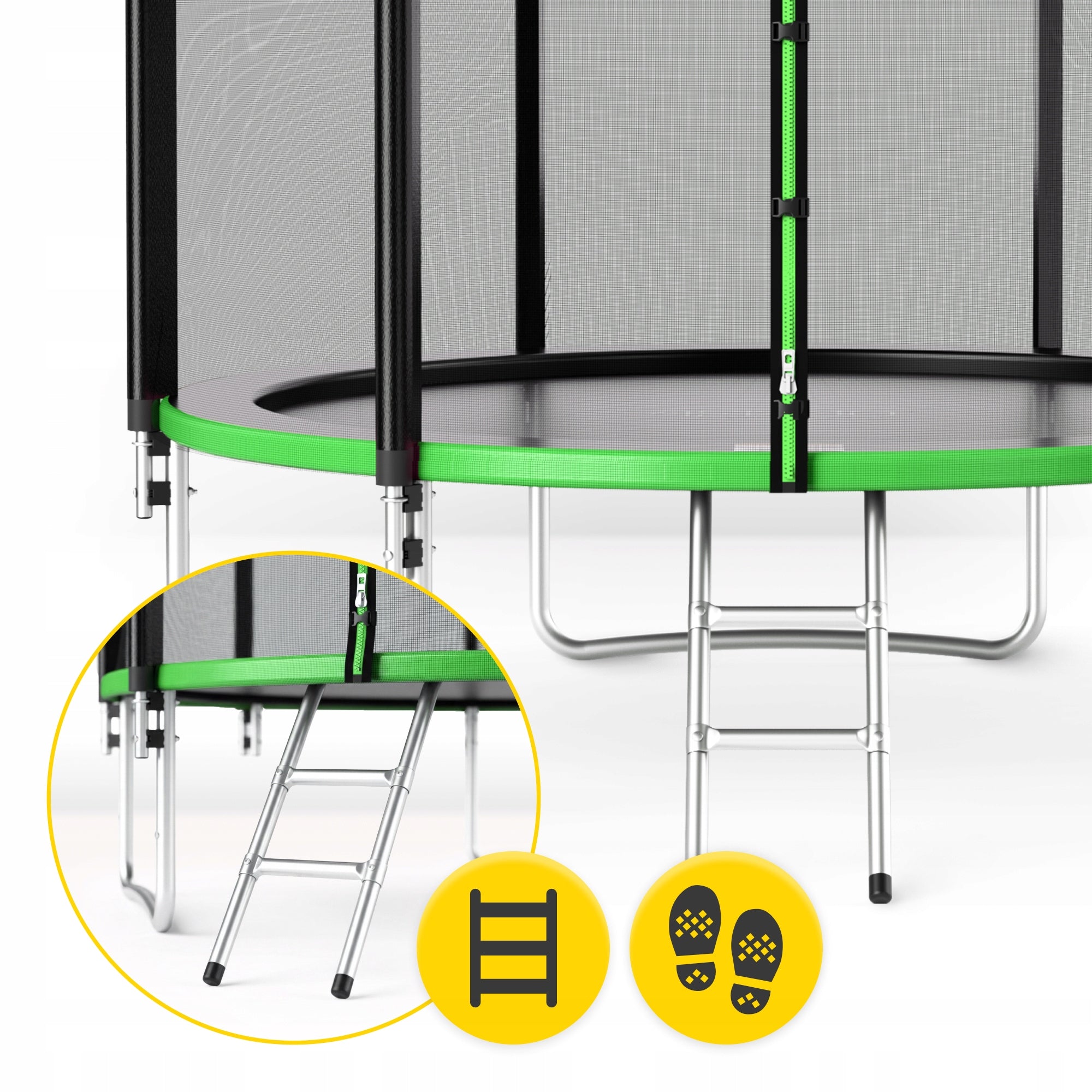 KIDS GARDEN TRAMPOLINE FOR GARDEN WITH MESH LADDER CLASSIC 10 FT Number of springs/ropes 60