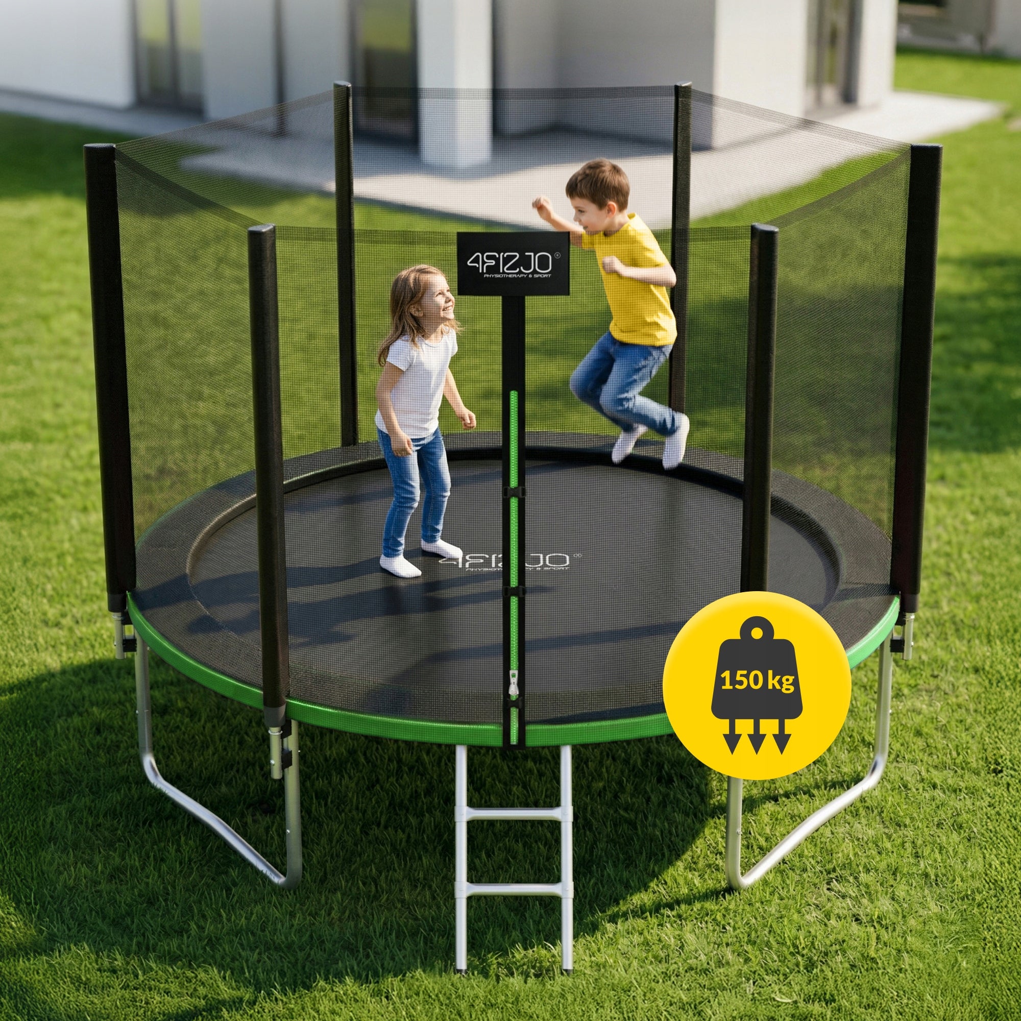 KIDS GARDEN TRAMPOLINE FOR GARDEN WITH MESH LADDER CLASSIC 10 FT Packaging status original