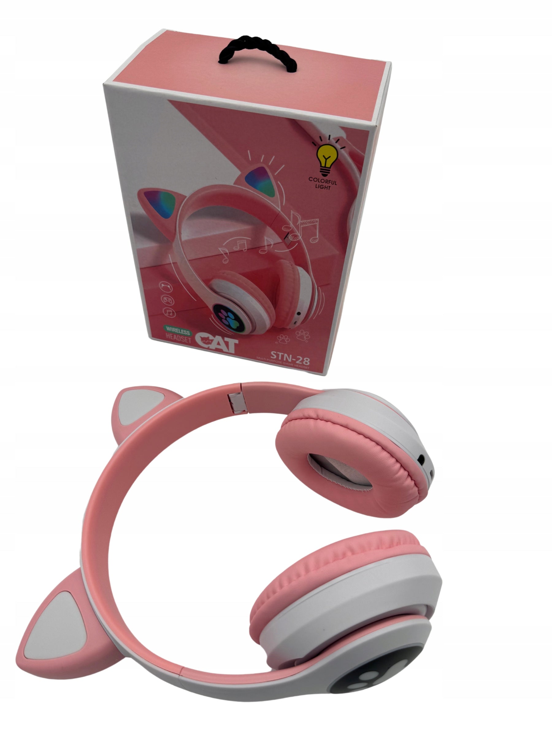 KIDS HEADPHONES Bluetooth On-Ear Cat Ears with Microphone Pink Model other