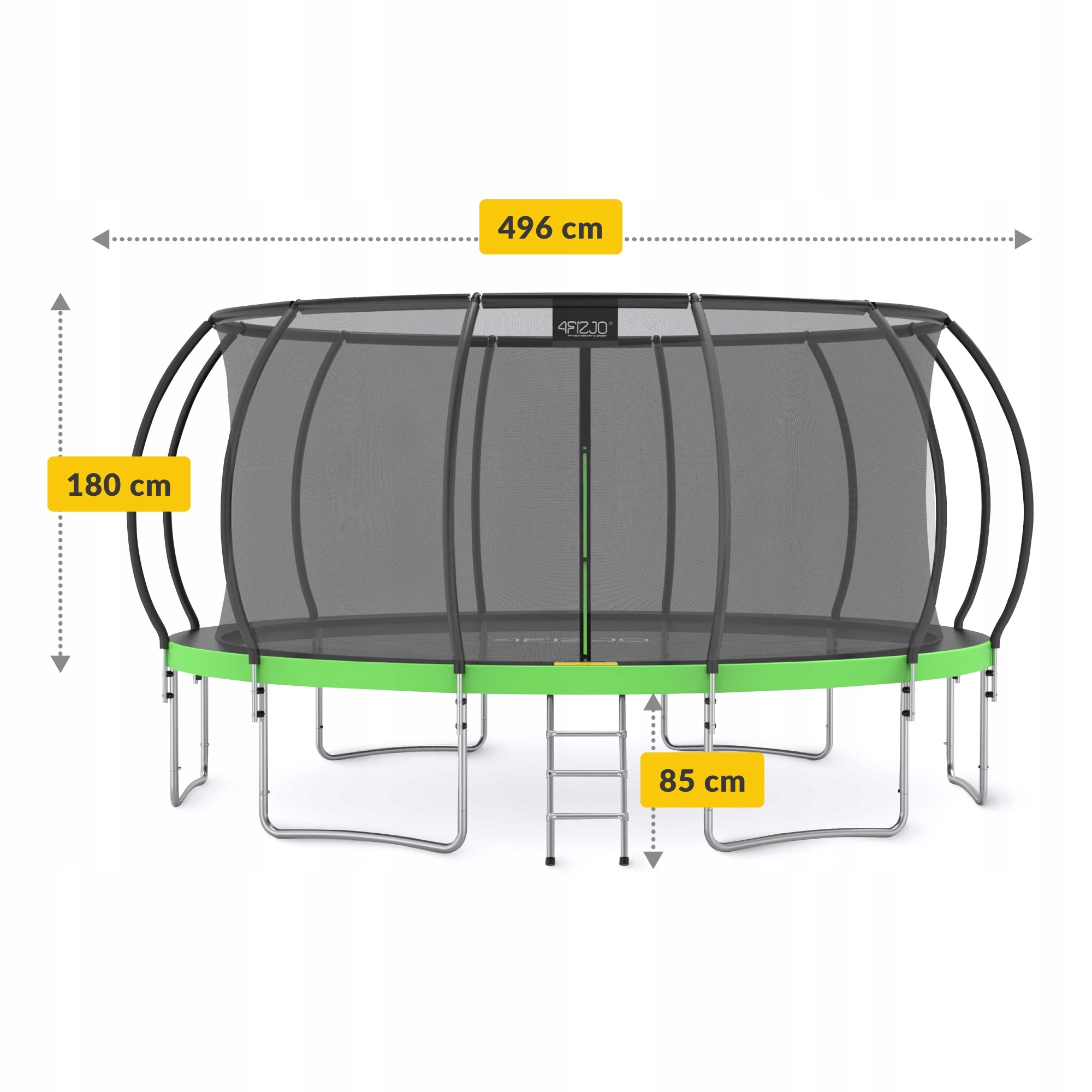 KIDS HOME GARDEN TRAMPOLINE FOR GARDEN WITH MESH LADDER 16 FT Manufacturer code Trampolina z siatką 496 cm  TP11