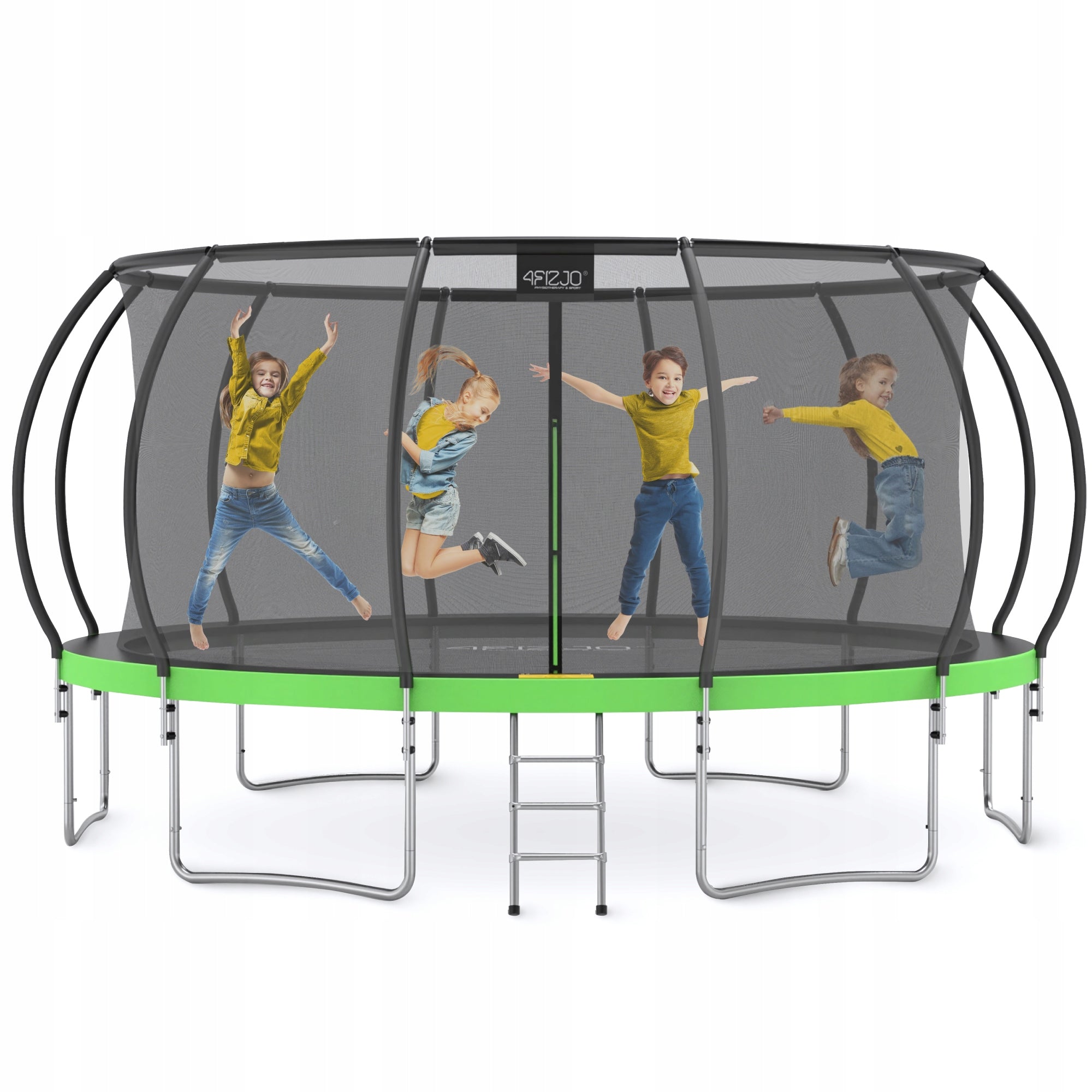 KIDS HOME GARDEN TRAMPOLINE FOR GARDEN WITH MESH LADDER 16 FT