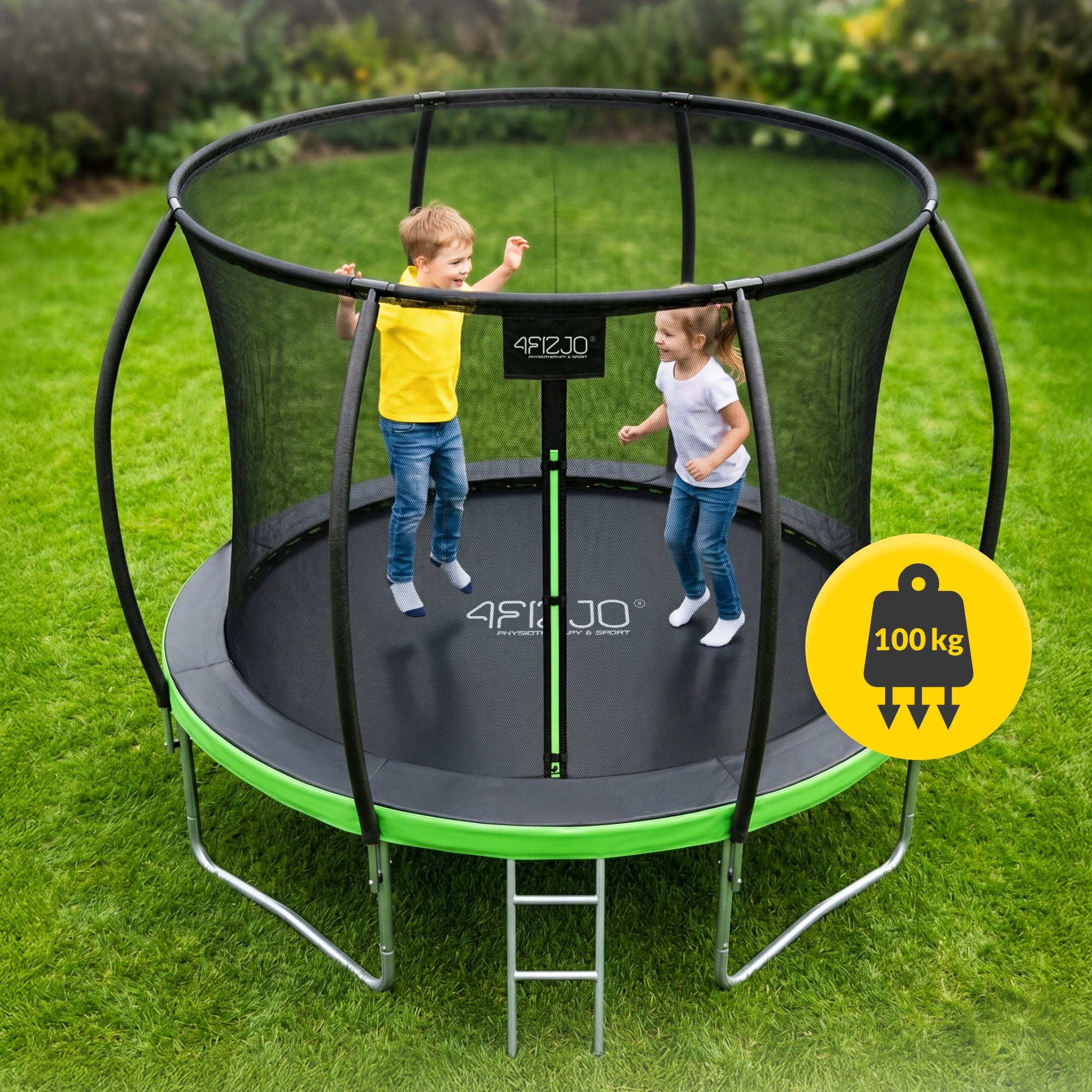 KIDS HOME GARDEN TRAMPOLINE FOR GARDEN WITH MESH LADDER 8 FT Manufacturer code Trampolina z siatką  252 cm TP01