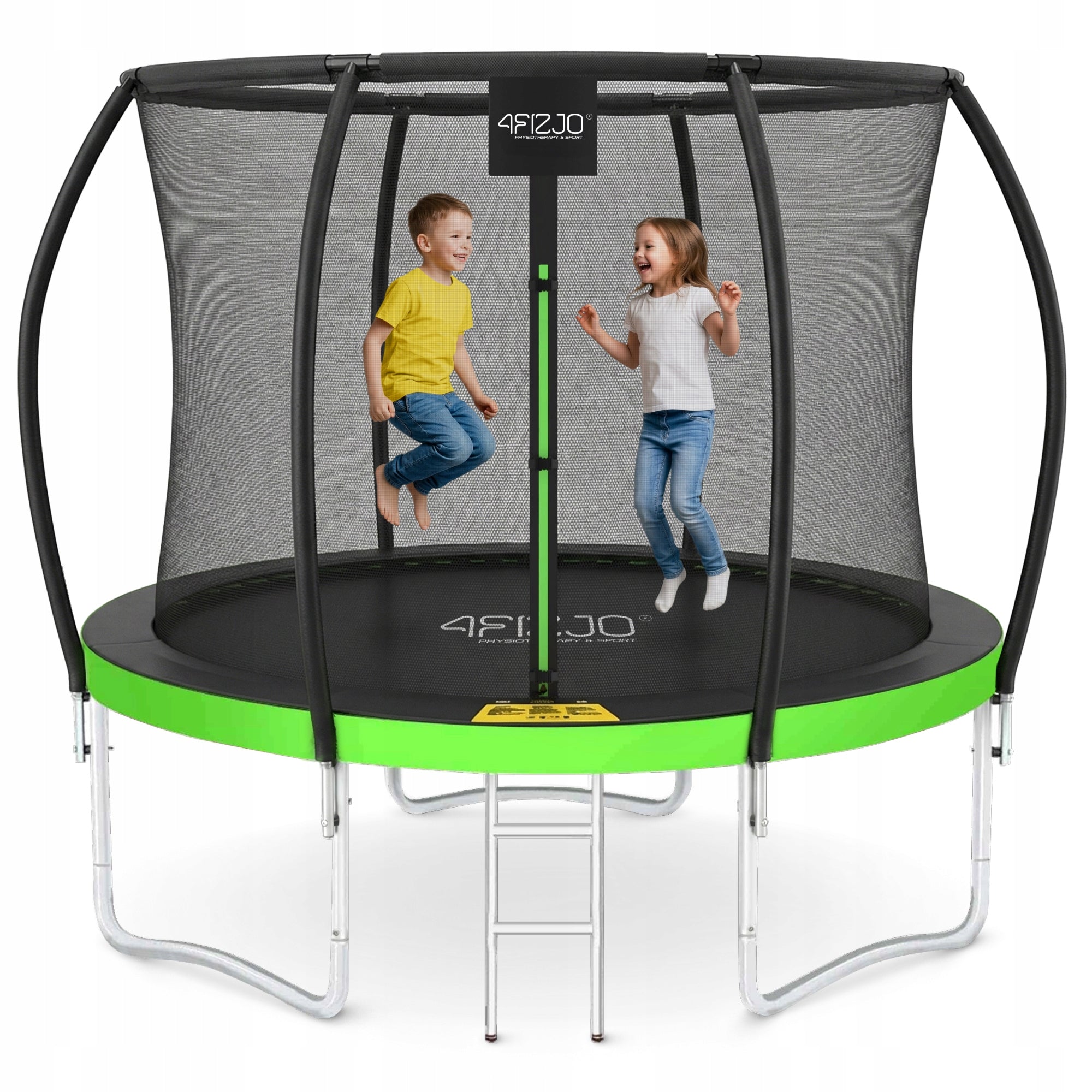 KIDS HOME GARDEN TRAMPOLINE FOR GARDEN WITH MESH LADDER 8 FT