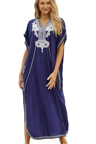KIMONO WOMEN'S FLORAL EMBROIDERED MAXI FOR BEACH BOHO COVER FOR HOME Brand no brand