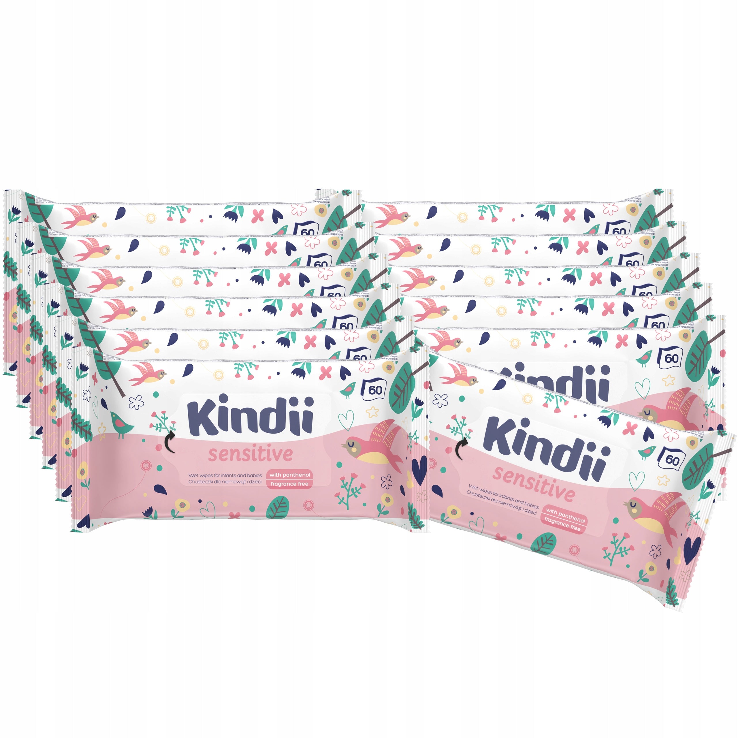 KINDII SENSITIVE GENTLE WET WIPES FOR CHILDREN 60 PCS. x 12