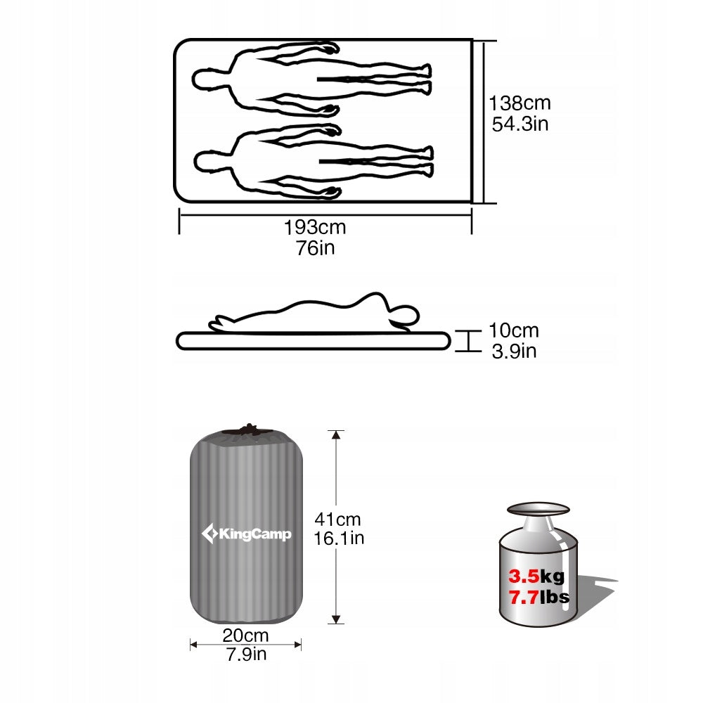 KING CAMP Double Inflatable Mattress with Integrated Pump Manufacturer code MAS-KM3589