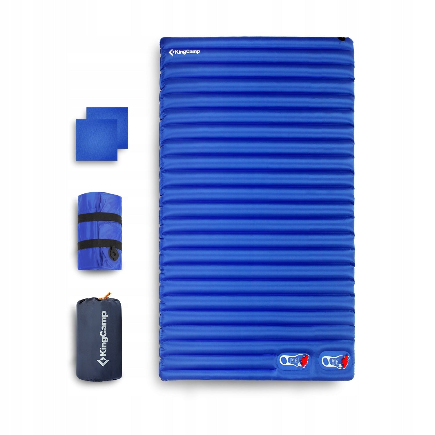 KING CAMP Double Inflatable Mattress with Integrated Pump