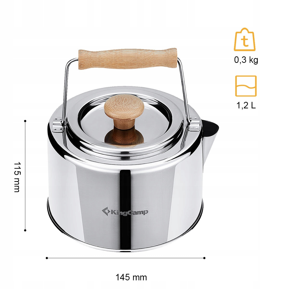 KING CAMP Skywalker Steel Camping Kettle Color silver