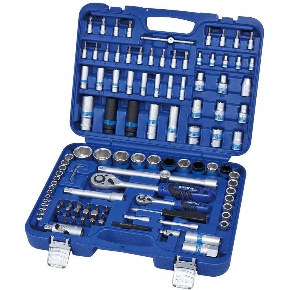KING ROY KR110MDATBD6 SOCKET SET 1/4" + 1/2" 110 PCS. 6-HORN