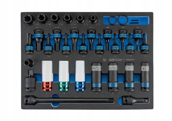 KING TONY IMPACT CAPS 1/2'' 36 PCS. FOR TORX ALLEN TROLLEY FOR WHEEL RIMS