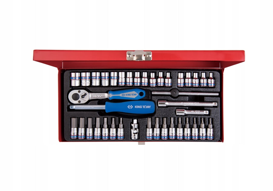 KING TONY TOOL SET 1/4" 39 PCS. CAPS SHORT 6KT. 4 - 13MM HEX TX