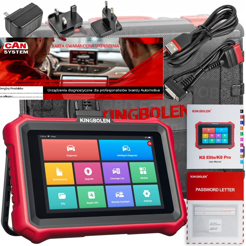 KINGBOLEN K8 ELITE DIAGNOSTIC TESTER lifetime update FULL Polish