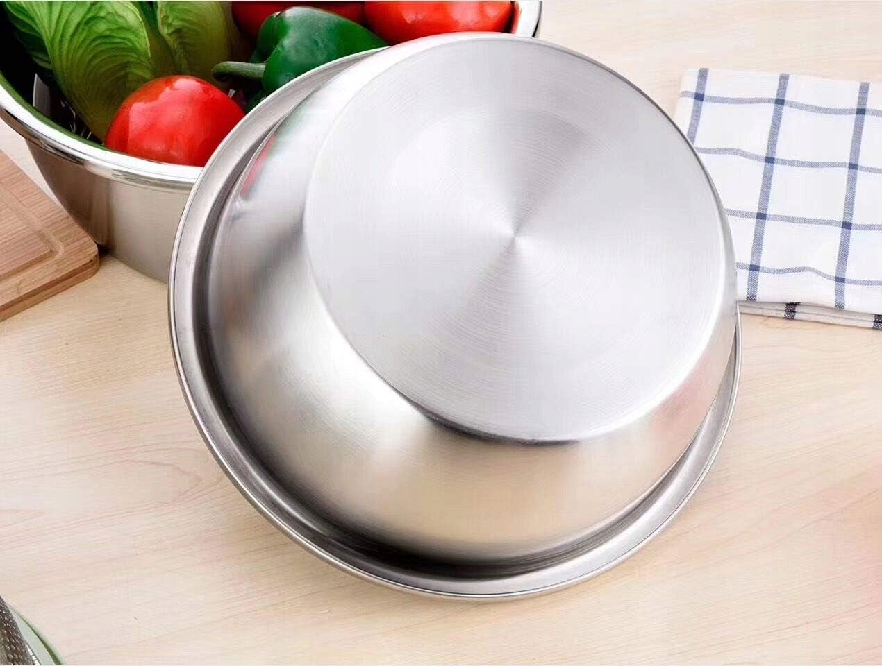 KINGBON Colander with Bowl Stainless Steel 26cm 2in1 Silver Brand no brand