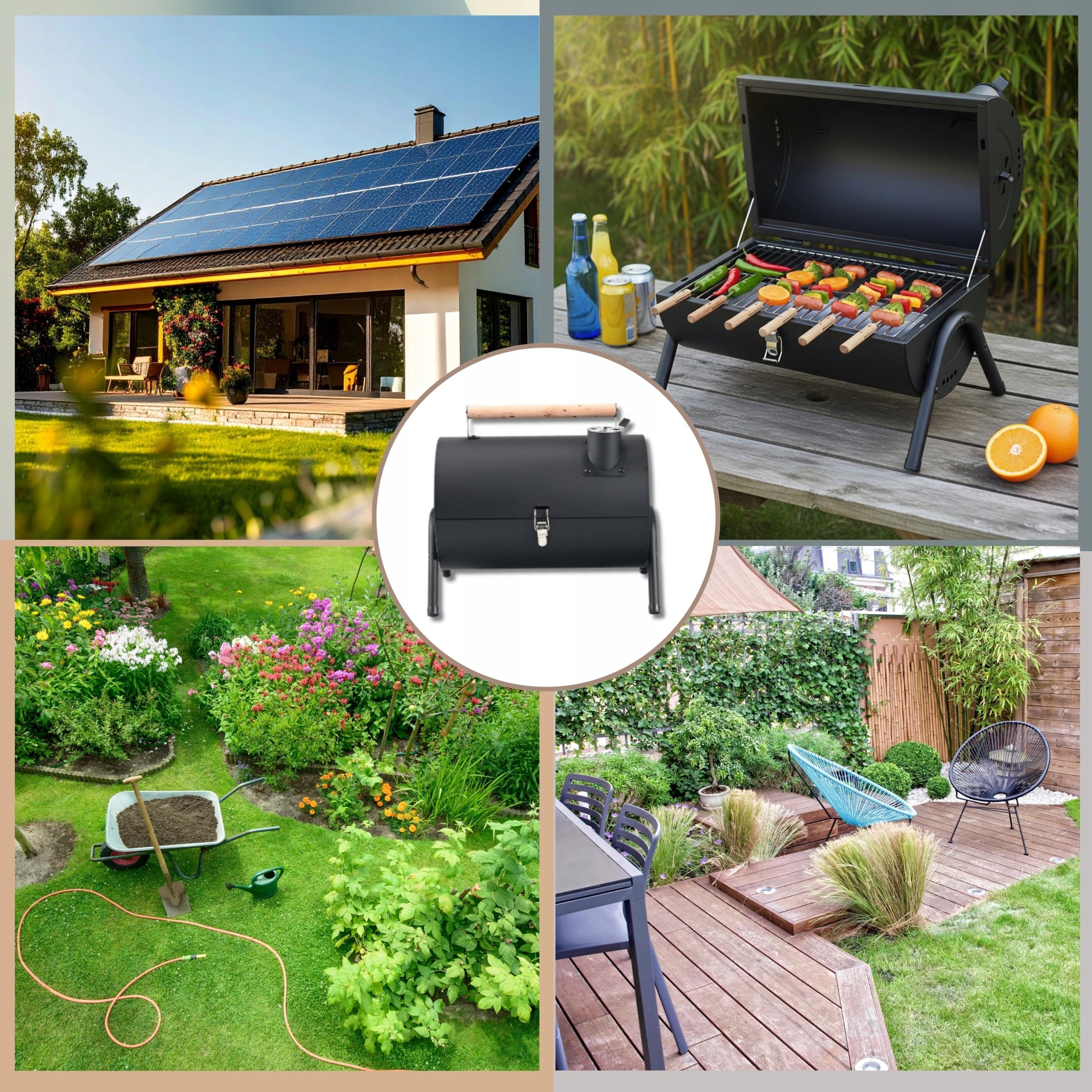KINGHOFF KH-2032 Portable BBQ Garden Hiking Grill Grill width 41 cm