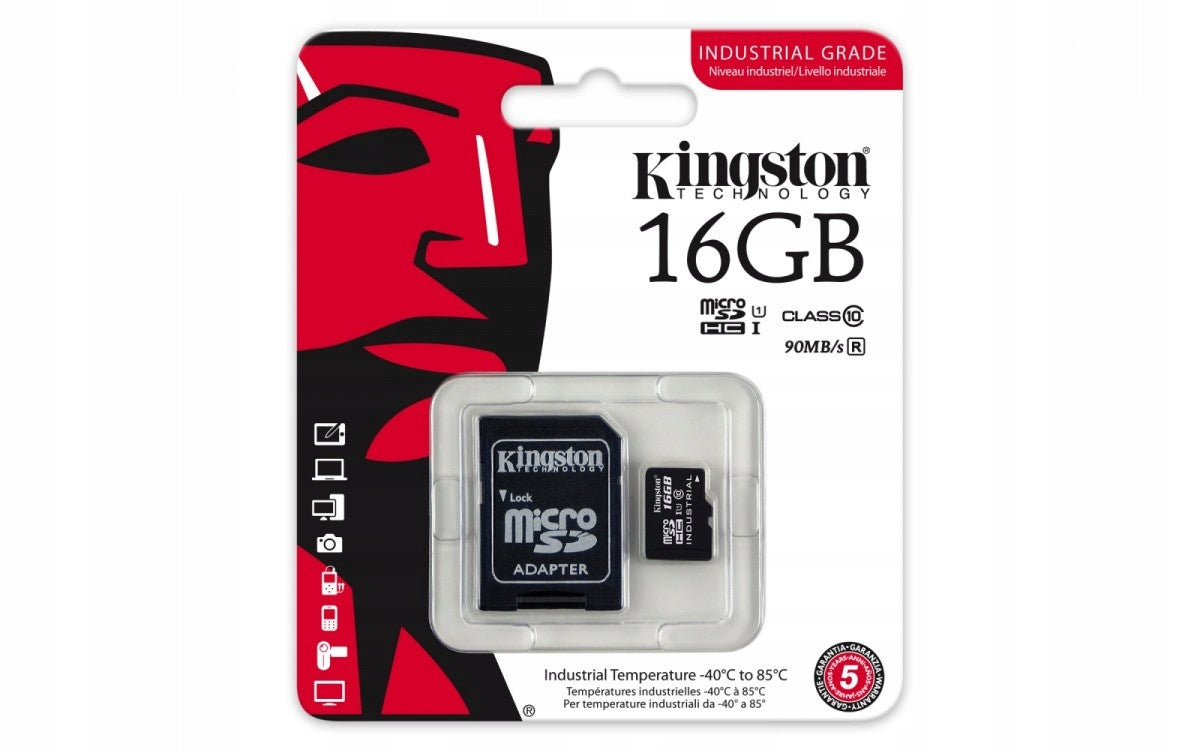 KINGSTON 16 GB micro SD HC CL10 UHS-1 90MB/s INDUSTRIAL industrial