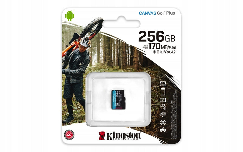 KINGSTON 256 GB MicroSDXC C10 UHS-3 V30 A2 170MB/s Memory Card