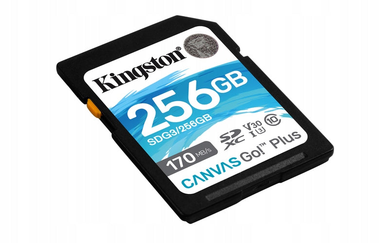 KINGSTON 256 GB SD SDXC UHS-3 V30 SDG3 170/90MB/s memory card Card capacity 256 GB