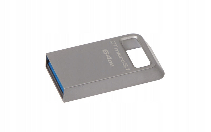 KINGSTON 64 GB DTMC3 MINI USB FLASH DRIVE 3.1 METAL miniature with eyelet Color silver