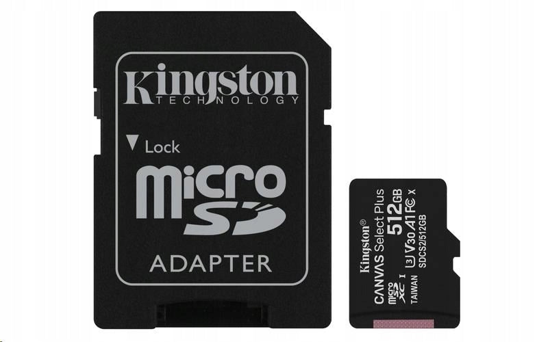 KINGSTON micro SD XC 512 GB U3 V SDCS2 CANVAS PLUS Manufacturer Kingston