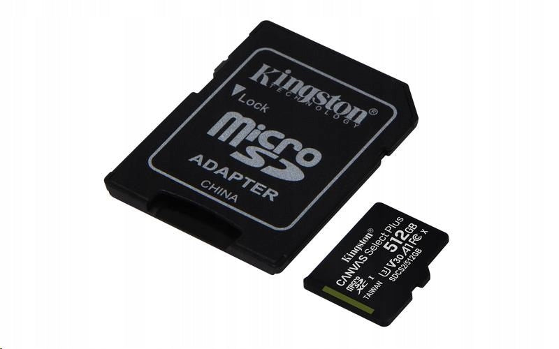 KINGSTON micro SD XC 512 GB U3 V SDCS2 CANVAS PLUS Model Canvas Select Plus