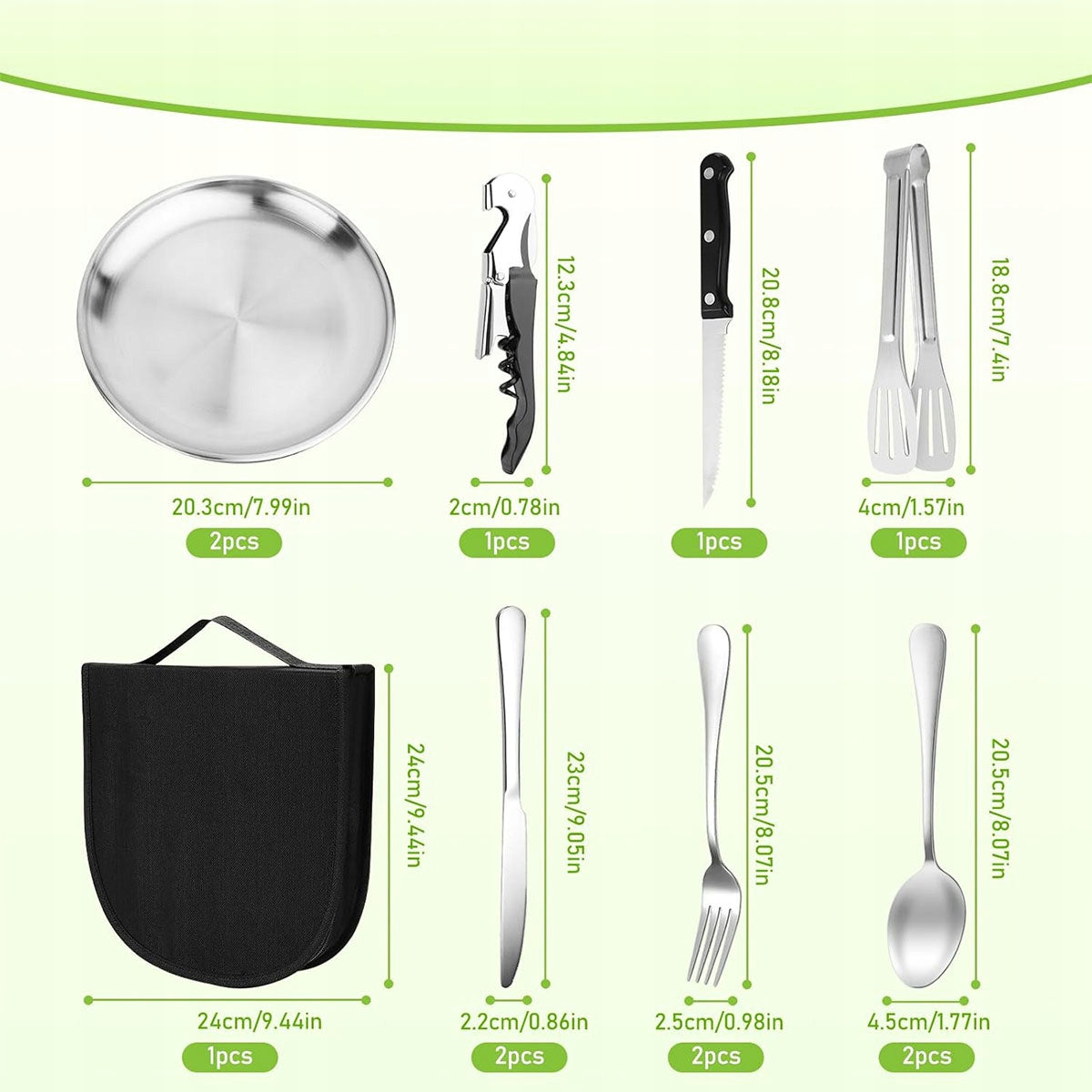 KITCHEN CAMPING UTENSILS ESSENTIAL TRAVEL SET PORTABLE Manufacturer code 4069443197865