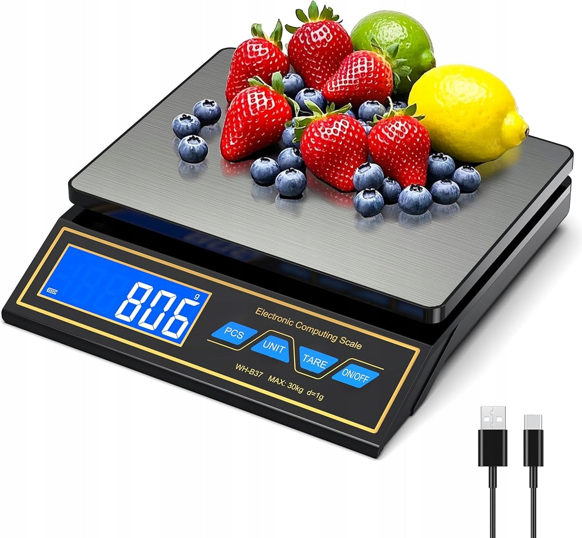 KITCHEN DIGITAL SCALE HIGH PRECISION 9 UNITS FUNCTION TARA DISPLAY Brand no brand