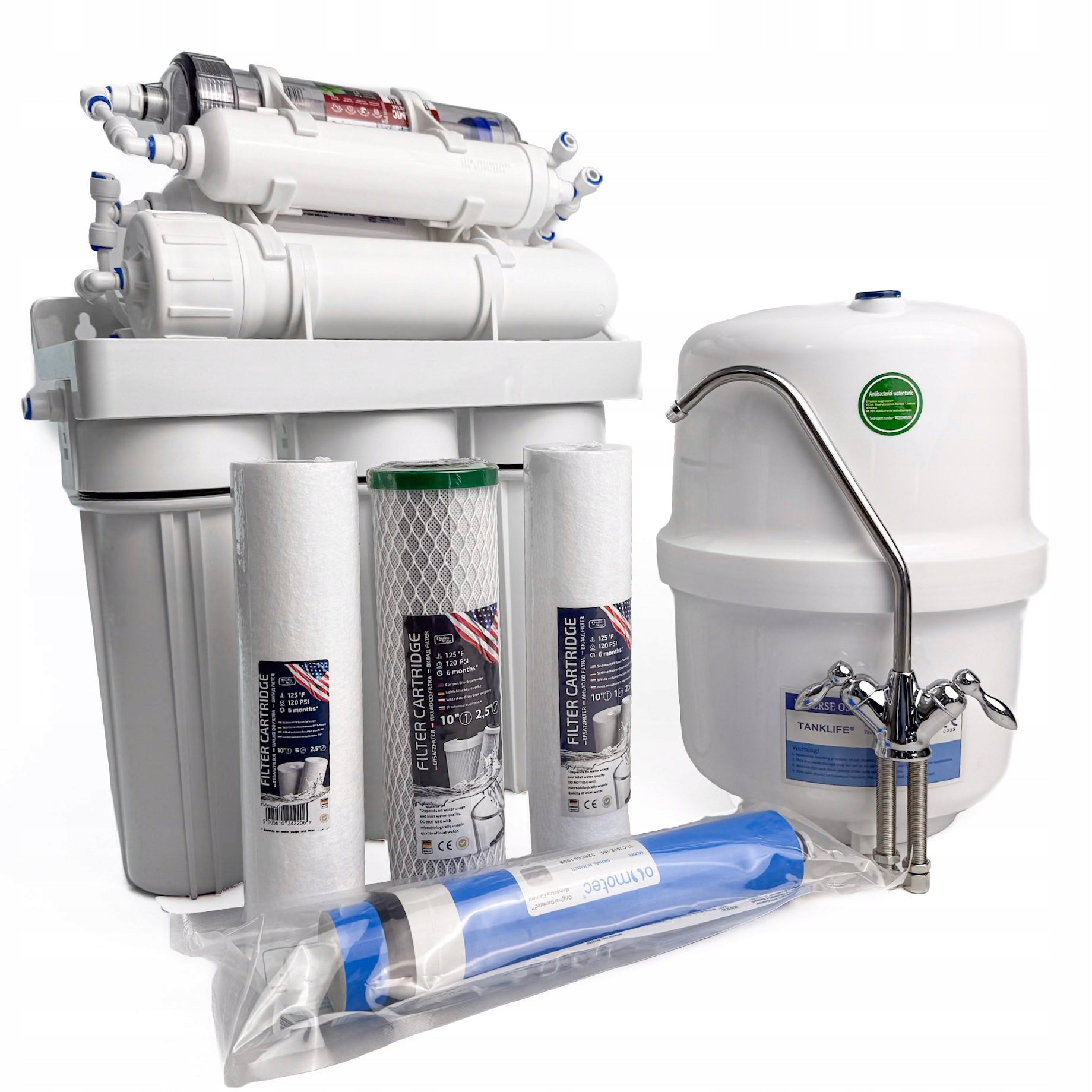 KITCHEN FILTER RO7 OSMOSIS MINERALIZER IONIZER + CARTRIDGES Packaging status original