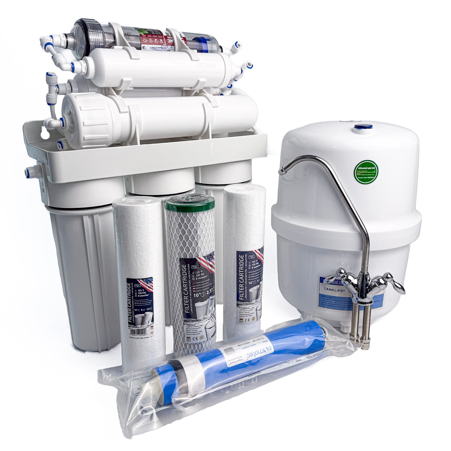 KITCHEN FILTER RO7 OSMOSIS MINERALIZER IONIZER + CARTRIDGES