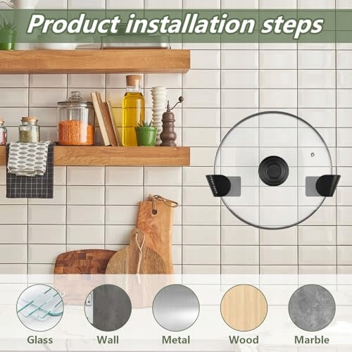 KITCHEN LID HANGER SELF ADHESIVE WALL ORGANIZER 6 PAIRS Manufacturer code Bez marki