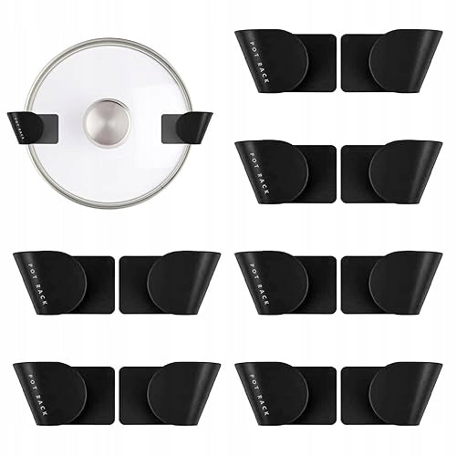KITCHEN LID HANGER SELF ADHESIVE WALL ORGANIZER 6 PAIRS