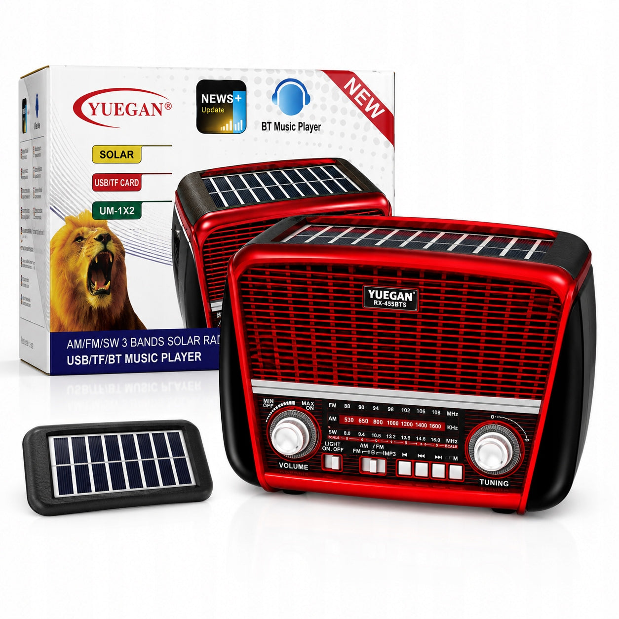 KITCHEN RADIO FM PORTABLE RETRO SOLAR BLUETOOTH FLASHLIGHT USB RECHARGEABLE BATTERY
