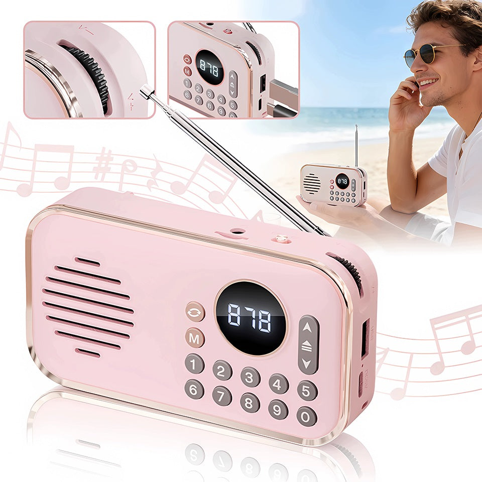 KITCHEN RADIO FM SMALL FOR BATTERY BLUETOOTH SPEAKER ANTENNA DISPLAY