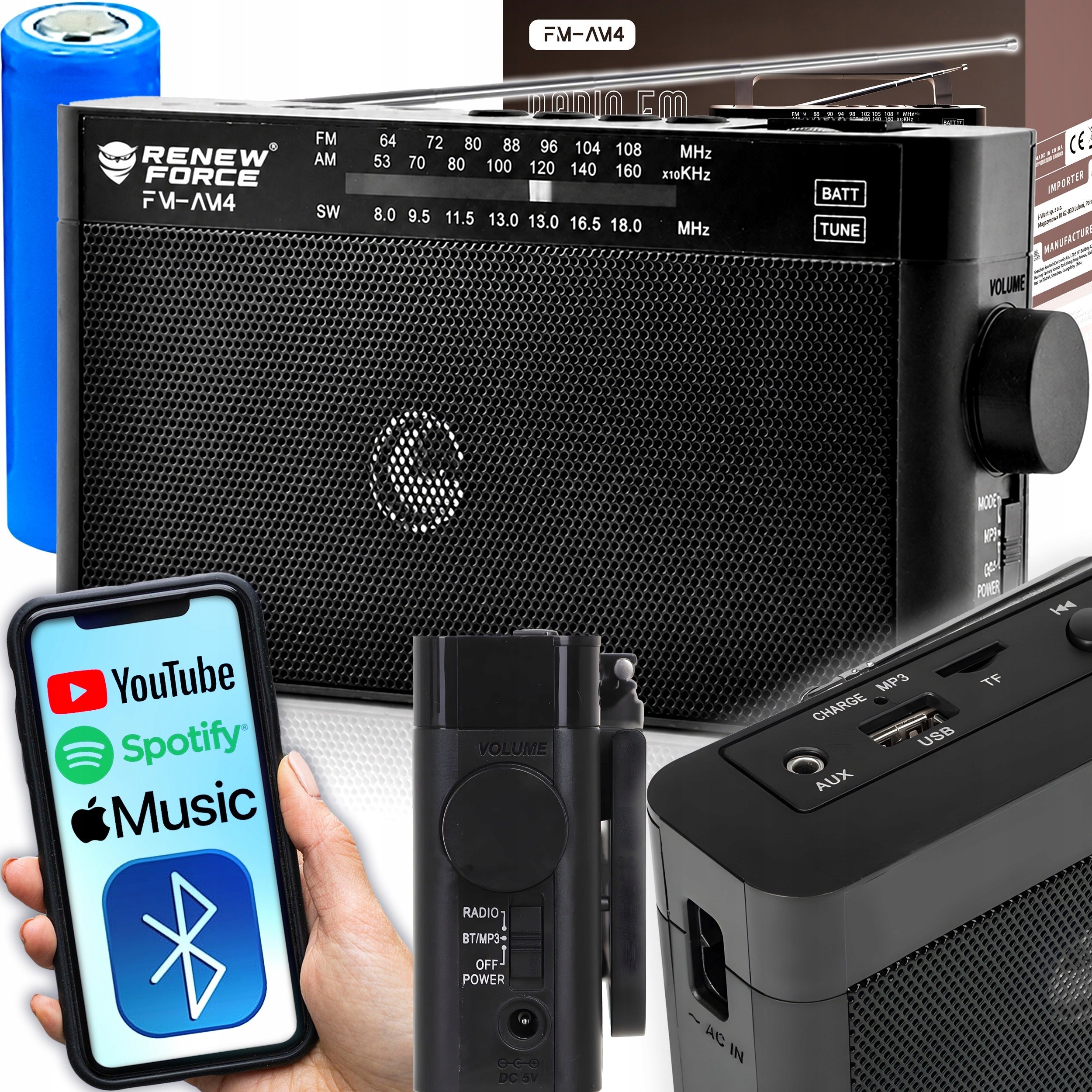 KITCHEN RADIO FOR RECHARGEABLE PORTABLE BLUETOOTH USB FM STYLISH RETRO