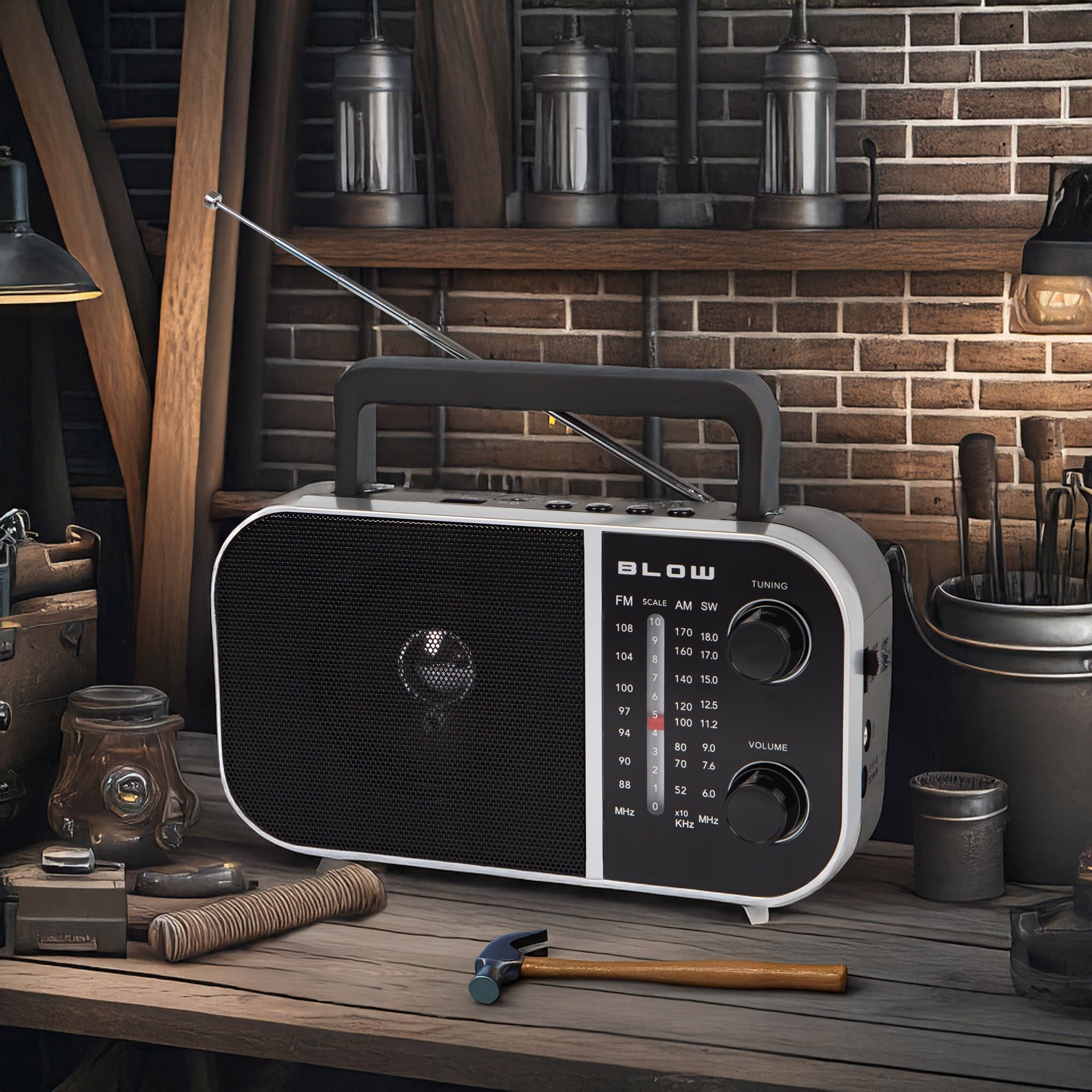 KITCHEN RADIO PORTABLE BLUETOOTH CONSTRUCTION BATTERY OPERATED ANTENNA USB HOLDER Manufacturer code 77-535#