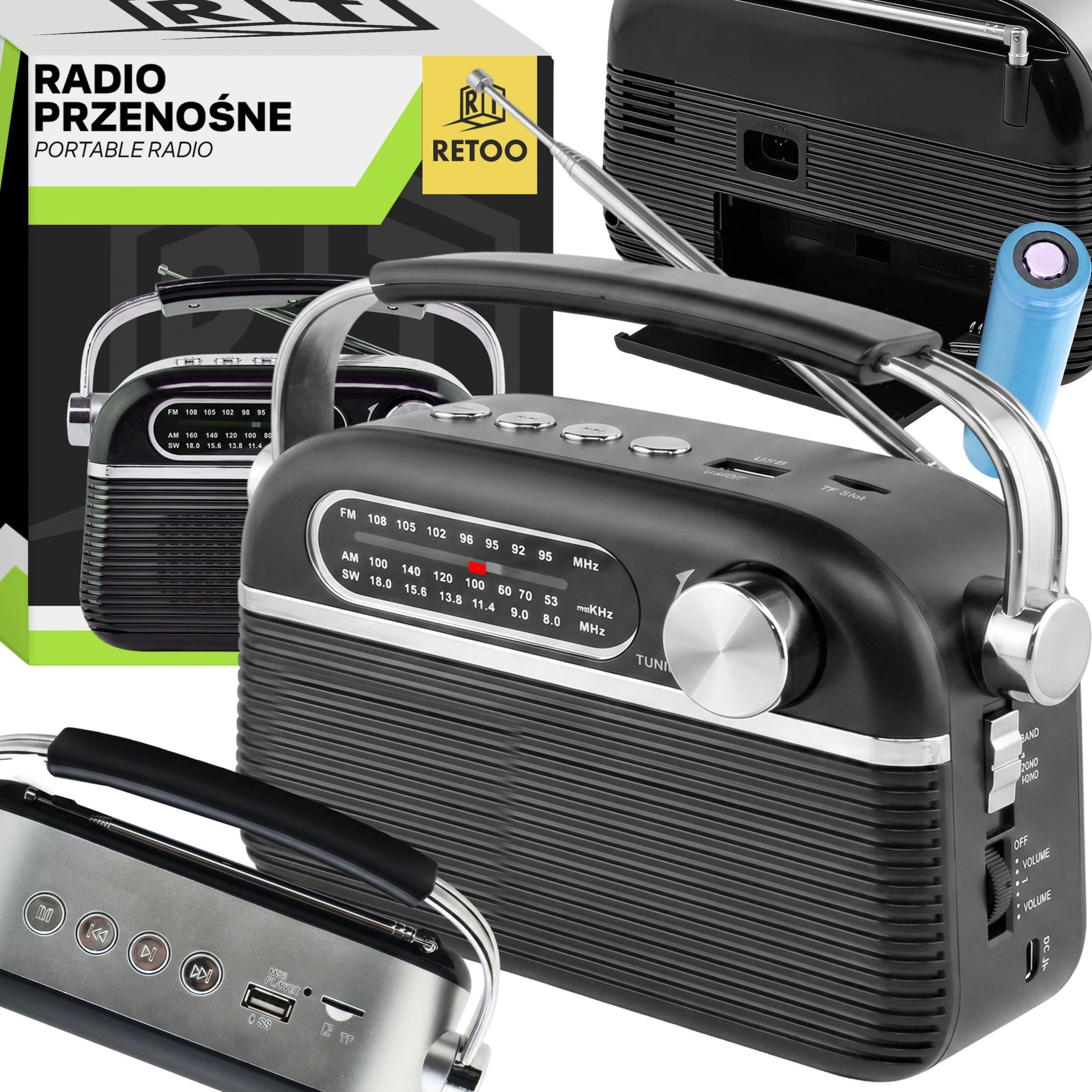 KITCHEN RADIO RETRO PORTABLE NETWORK BATTERY OPERATED FM AM BLUETOOTH SPEAKER