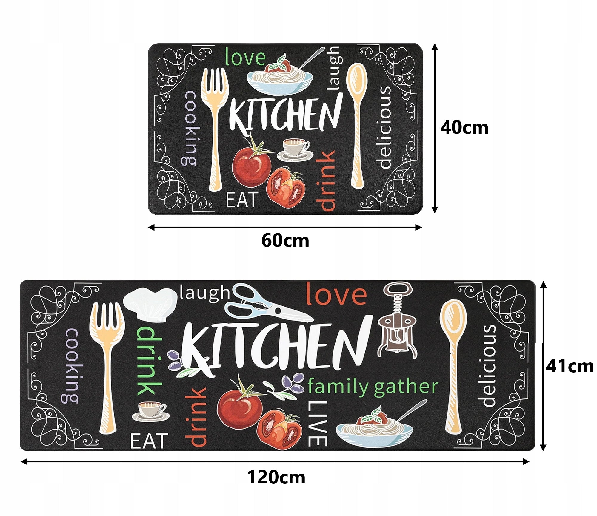 KITCHEN RUG NON-SLIP SET CARPET SIDEWALK MAT 2pcs 120x41 60x40 Manufacturer code 5901705817922