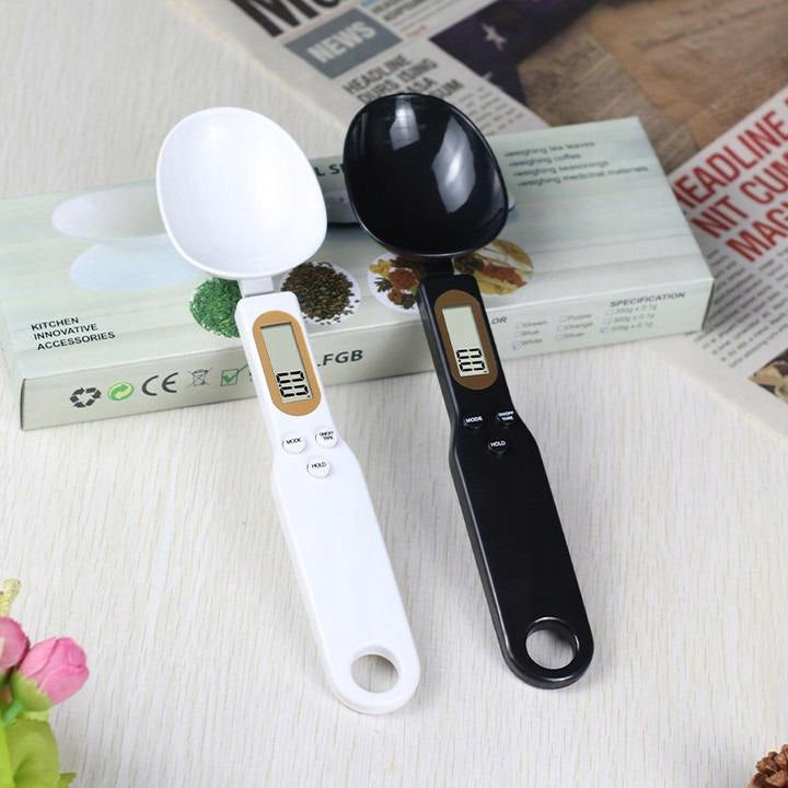 KITCHEN SCALE ELECTRONIC SPOON WITH MEASURING CUP LCD 500G BLACK MONTESSA Brand no brand