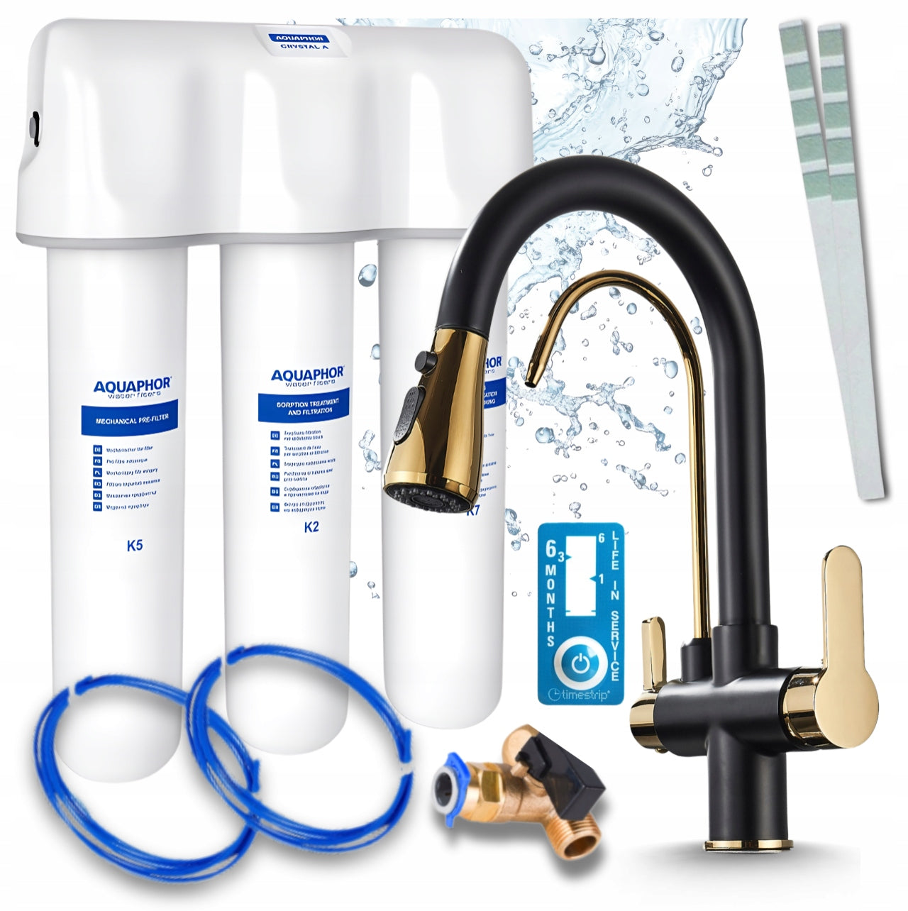 KITCHEN SINK WATER FILTER AQUAPHOR CRYSTAL A AND FAUCET FOR WATER FILTER