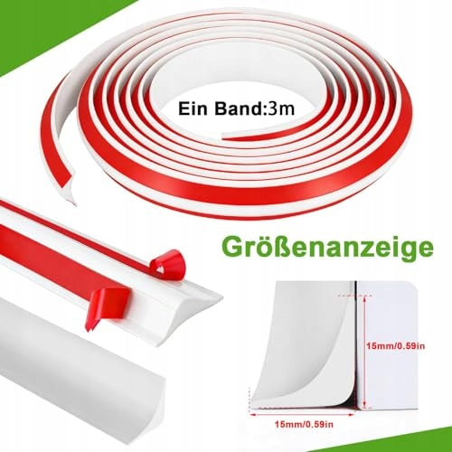KITCHEN TRIM STRIP SELF ADHESIVE WHITE PVC 3 silicone Manufacturer code Bez marki