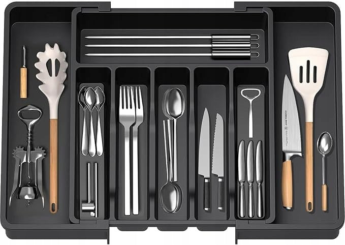 KITCHEN UTENSIL ORGANIZER KNIVES CUTLERY KITCHEN DRAWER INSERT Length 38 cm