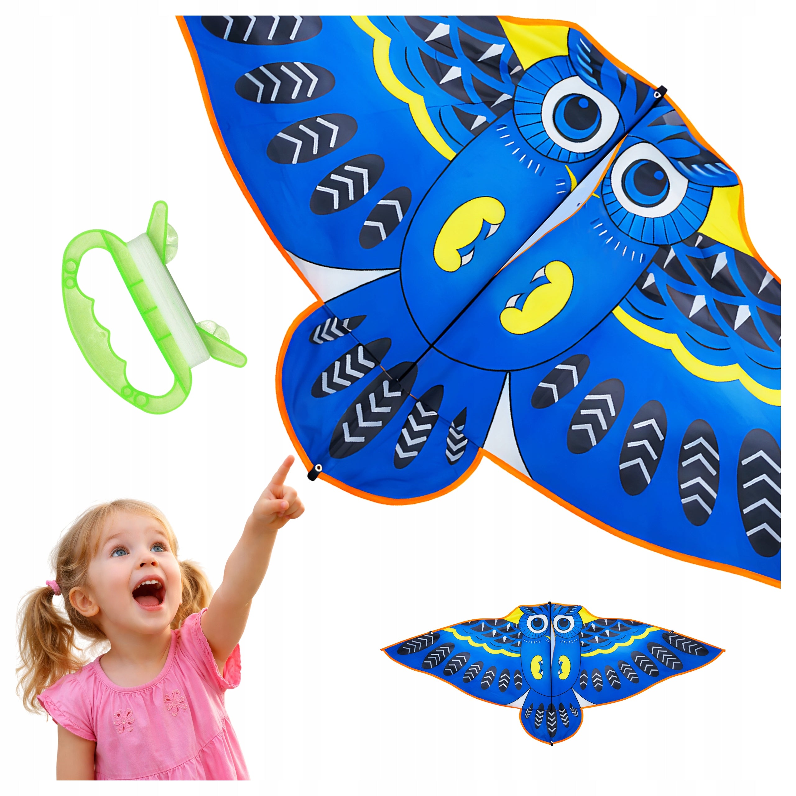 KITE BIRD huge BLUE OWL sky adventure 140 cm Manufacturer code MEGADIDI latawiec SOWA niebieski art. 1997