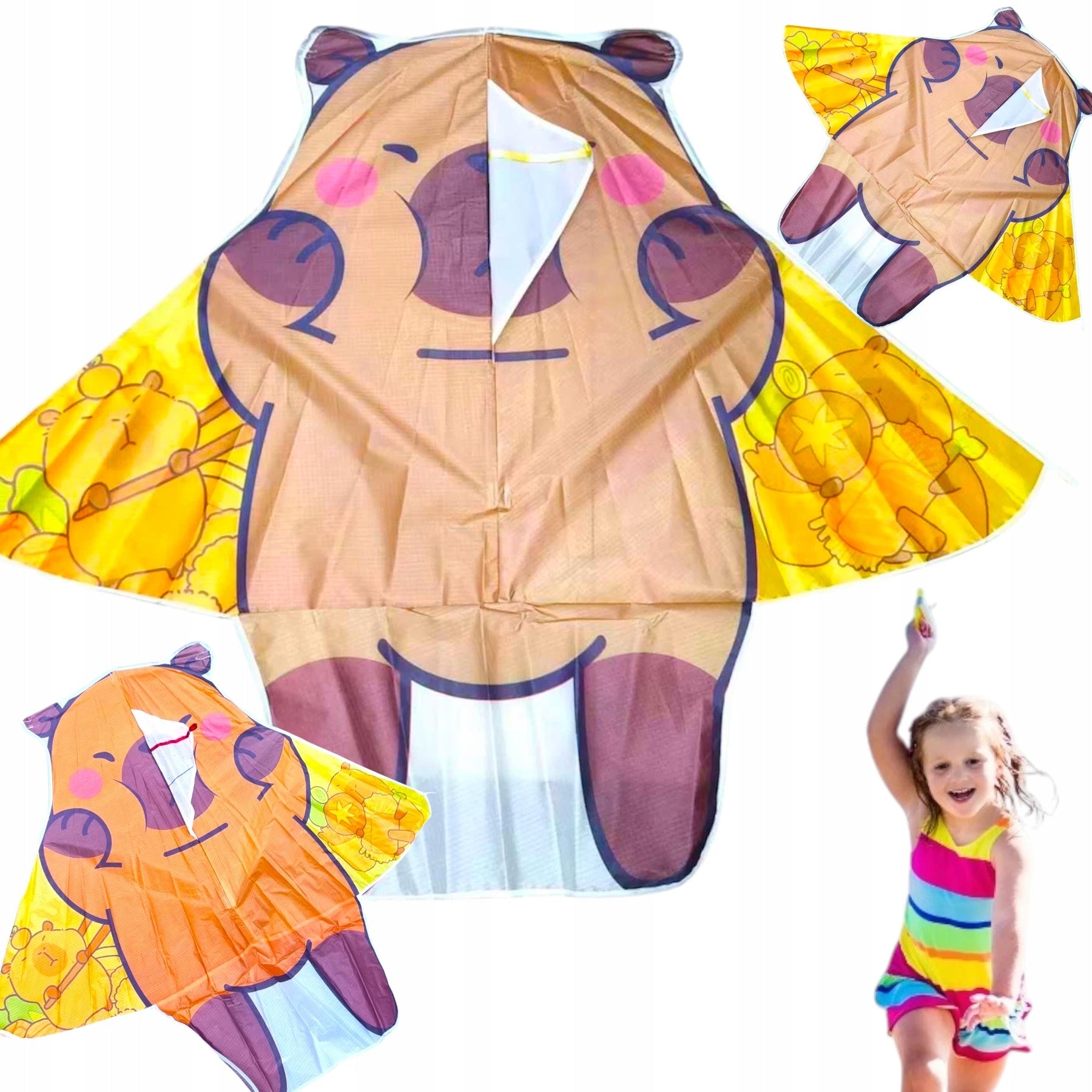 KITE CAPYBARA FOR CHILDREN TO LEARN TO PLAY MEGA LARGE CAPYBARA XXL Product depth 1 cm