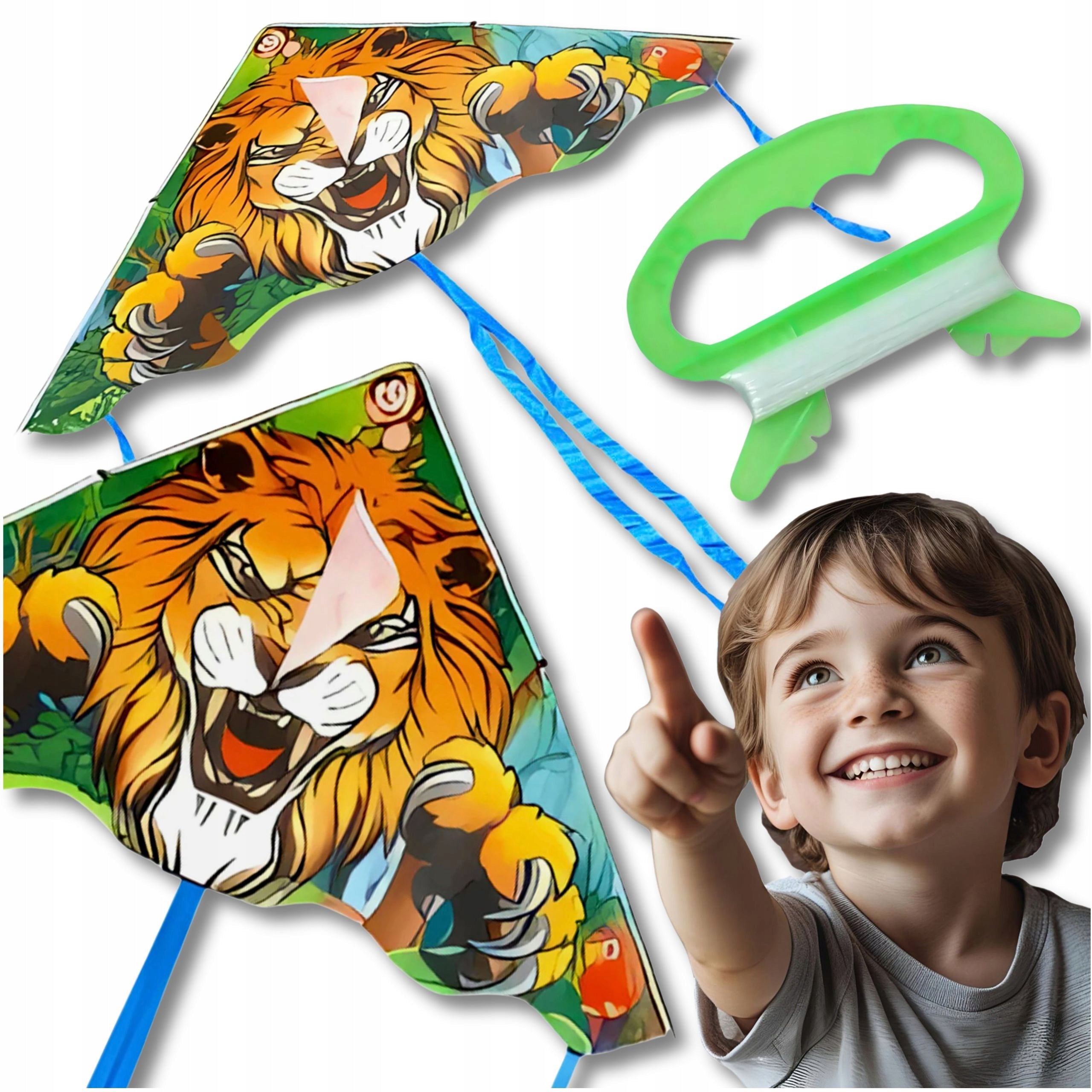 KITE FOR CHILDREN WITH RIBBONS CABLE COLORFUL LARGE 150cm MIX TRIANGULAR V2
