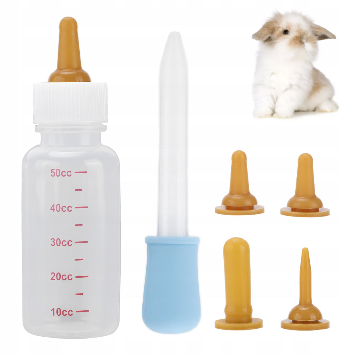 KITTEN FEEDING BOTTLE PUPPIES PACIFIERS + PIPETTE - SET Packaging status original