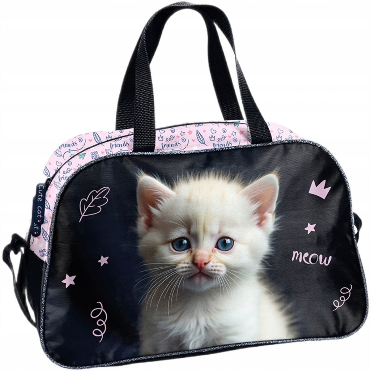 KITTEN SCHOOL BAG FOR SPORTS POOL FOR GIRLS TRIP WITH KITTEN