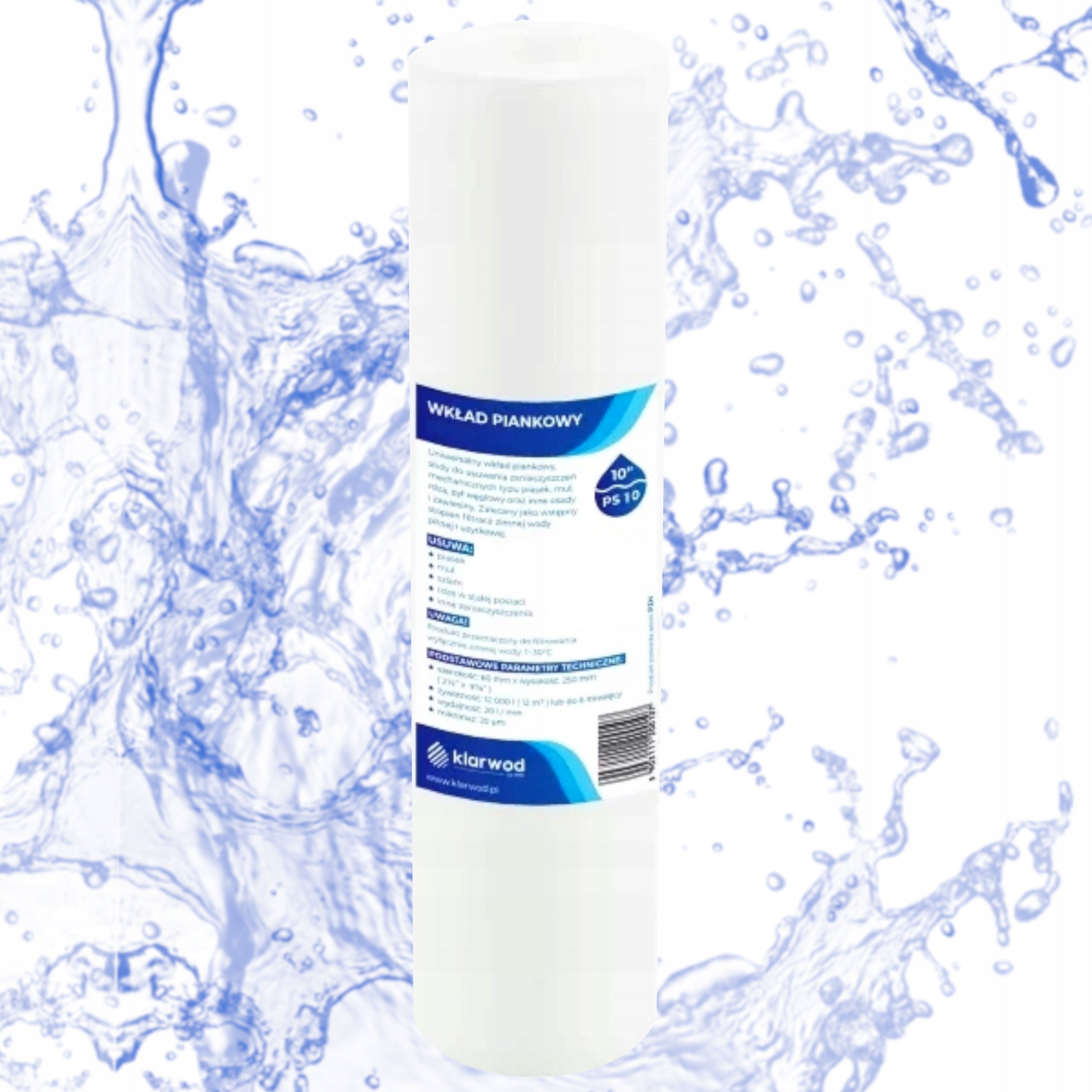 KLARWOD PS10-20 WATER CARTRIDGE PS20 POLYPROPYLENE FOAM FILTER 10"