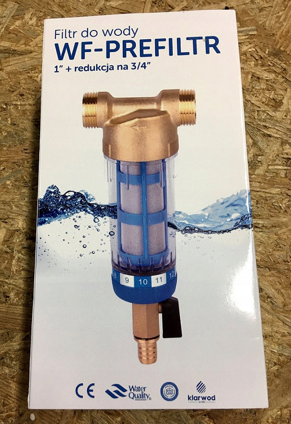 KLARWOD SELF-CLEANING 3/4" x 1" WATER PREFILTER BRASS SETTLEMENT Brand Klarwod