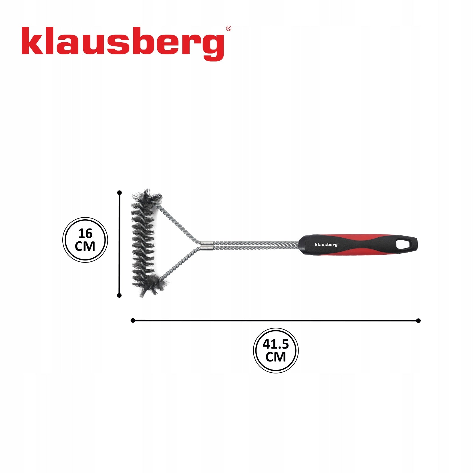 KLAUSBERG KB-7898 Grill Cleaning Brush Stainless Steel Strong Large Kind Wire
